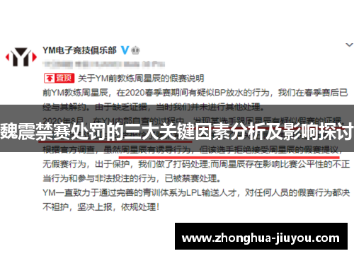 魏震禁赛处罚的三大关键因素分析及影响探讨 魏震禁赛处罚的三大关键因素分析及影响探讨